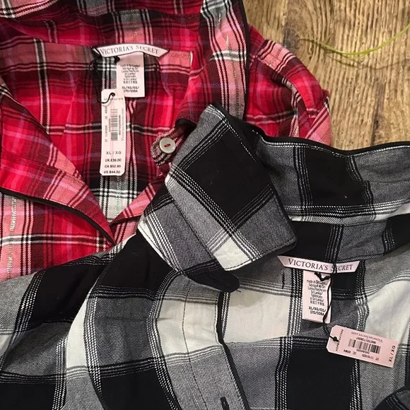Victoria's Secret Red and Black Plaid night shirts nwt.size xl - Picture 1 of 7